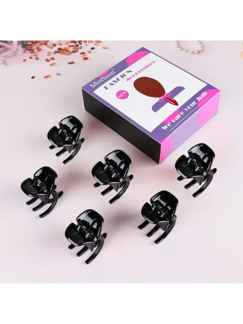 6 Pack Hair Claw Clips, 1.3 Inch Jaw Clips for Thick & Medium Hair, Durable